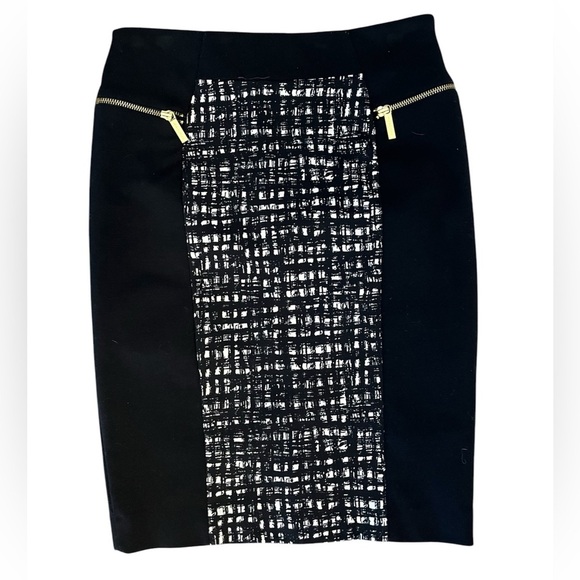 Michael Kors Black and White Patterned Women's Skirt size 4 - Picture 1 of 5